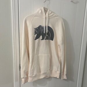 Cream  The North Face Hoodie with Bear Graphic size M
